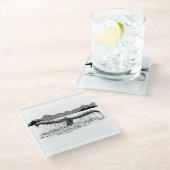 Der Schwanz der Wale Glasuntersetzer (Schrägansicht)