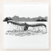 Der Schwanz der Wale Glasuntersetzer (Vorderseite)