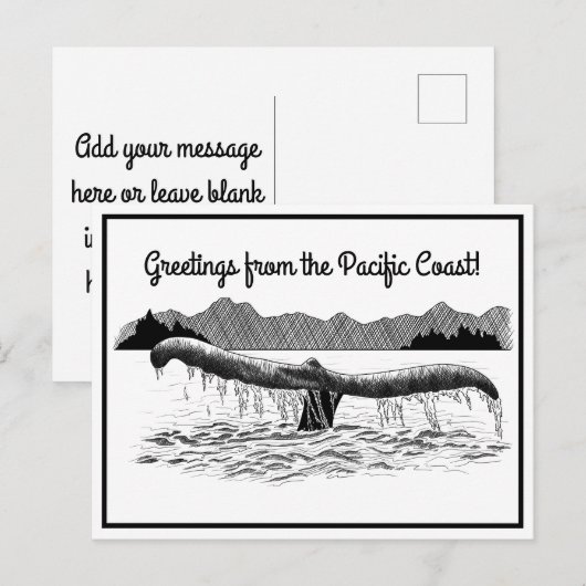 Der Schwanz der Wale Postkarte (Vorne/Hinten)