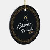 Der Schwarz-Gold-Griechisch-Meander im neuen Jahr  Keramik Ornament (Rechts)