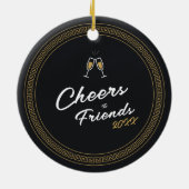 Der Schwarz-Gold-Griechisch-Meander im neuen Jahr  Keramik Ornament (Hinten)