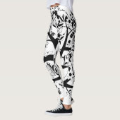 Der schwarz-weiße Baum des Lebens Leggings (Links)