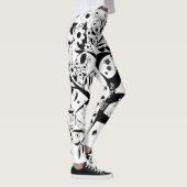 Der schwarz-weiße Baum des Lebens Leggings (Rechts)
