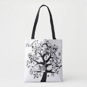 Der schwarz-weiße Baum des Lebens Tasche (Vorderseite)