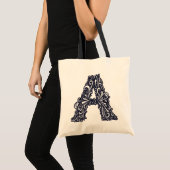 Der schwarz-weiße Buchstabe "A" Tragetasche (Vorderseite (Produkt))