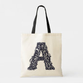 Der schwarz-weiße Buchstabe "A" Tragetasche (Rückseite)