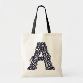 Der schwarz-weiße Buchstabe "A" Tragetasche