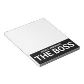 Der Schwarz-weiße komische Notepad für den Boss. Notizblock (angewinkelt)