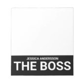 Der Schwarz-weiße komische Notepad für den Boss. Notizblock (Vorderseite)