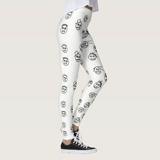 Der schwarz-weiße Stick-Mann sieht sich Design geg Leggings (Rechts)