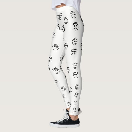 Der schwarz-weiße Stick-Mann sieht sich Design geg Leggings (Links)