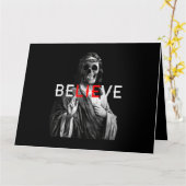 Der schwarze Antichrist Jesus Skull glaubt dem Sat Karte (Gelbe Blume)