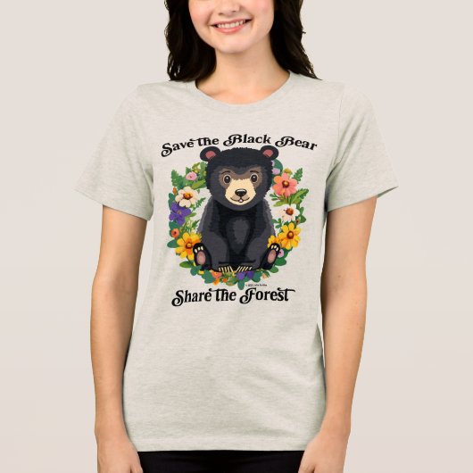 Der Schwarze Bär gerettet, den Wald teilen Tri-Blend Shirt (Vorderseite)