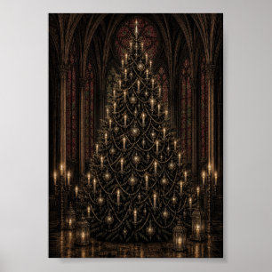 Der Schwarze Baum Gothische Kathedrale Weihnachtsb Poster
