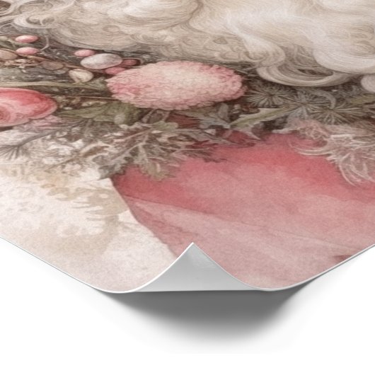 Der schwarze Blumenstrauß im Nostalgischen Rosa Ur Poster (Ecke)