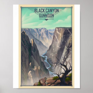 Der Schwarze Canyon des Gunnison-Nationalparks Lit Poster