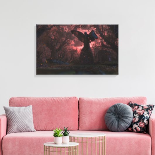 Der schwarze Engel Leinwanddruck (Insitu (Wohnzimmer))