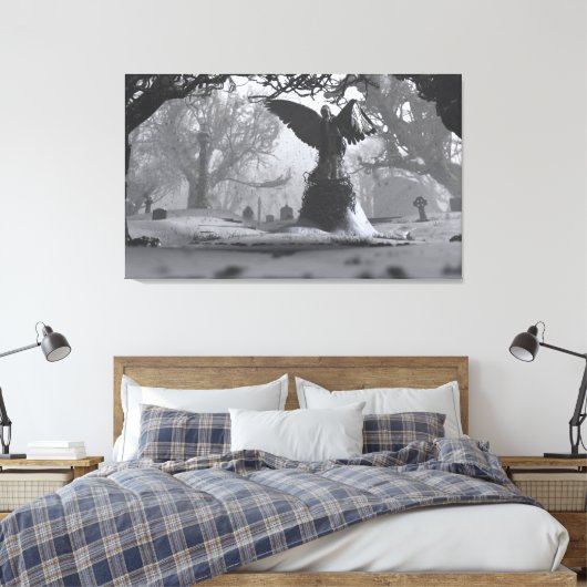 Der Schwarze Engel (Winter) Leinwanddruck (Insitu (Schlafzimmer))