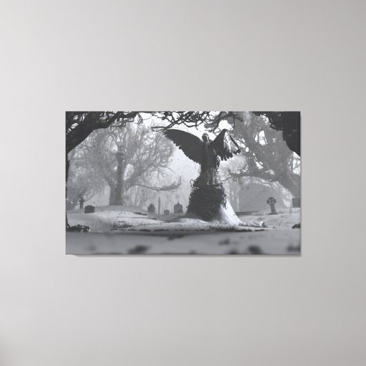 Der Schwarze Engel (Winter) Leinwanddruck (Vorderseite)