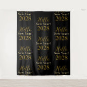 Der schwarze goldene Hintergrund des Silvesteraben Wandteppich (Vorderseite)