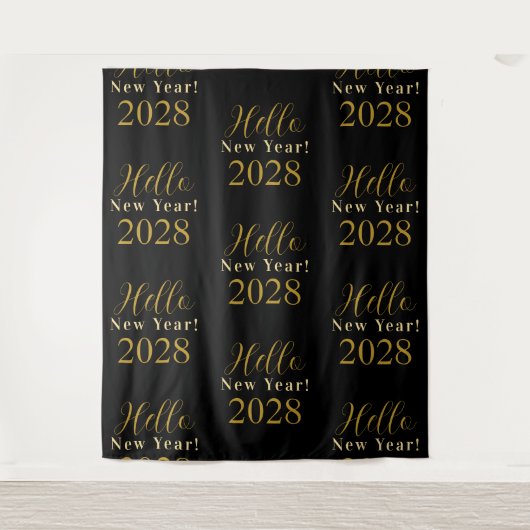 Der schwarze goldene Hintergrund des Silvesteraben Wandteppich (Vorderseite)