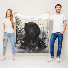 Der schwarze goldene Retrievers Fleecedecke