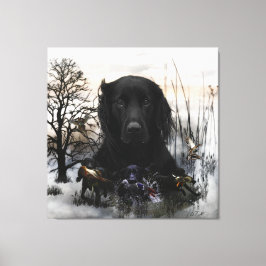 Der schwarze goldene Retrievers Leinwanddruck