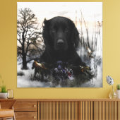 Der schwarze goldene Retrievers Leinwanddruck (Insitu (Wohnzimmer))