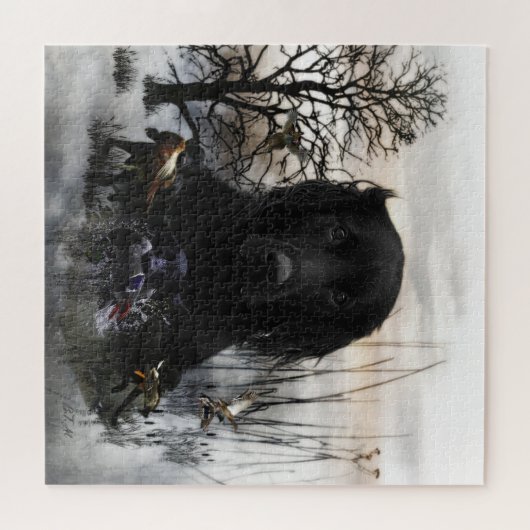 Der schwarze goldene Retrievers Puzzle (Horizontal)