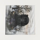 Der schwarze goldene Retrievers Wandteppich (Vorderseite (Horizontal))