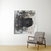 Der schwarze goldene Retrievers Wandteppich (Beispiel (Horizontal))