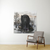 Der schwarze goldene Retrievers Wandteppich (Beispiel)