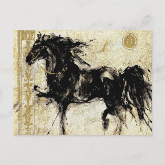 Der schwarze Hengst ~ Postkarte (Vorderseite)