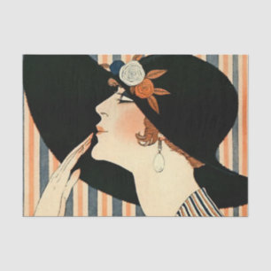„Der schwarze Hut“ Art Deco von George Barbier Seidenpapier
