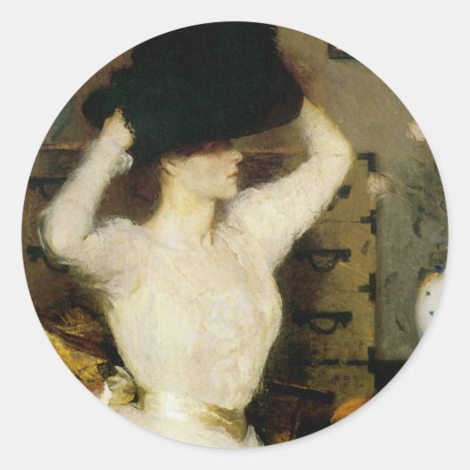 Der schwarze Hut Runder Aufkleber (Vorderseite)