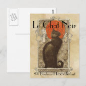 Der schwarze Kater Postkarte (Vorne/Hinten)