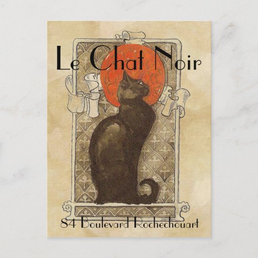 Der schwarze Kater Postkarte (Vorderseite)