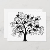 Der schwarze Katzen-Baum Postkarte (Vorne/Hinten)