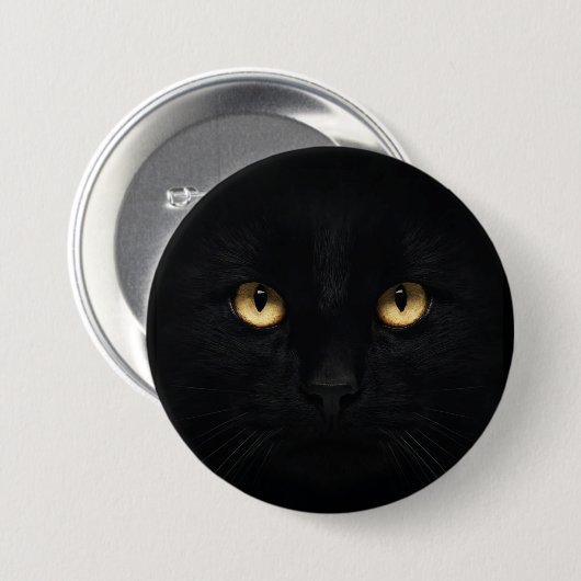 Der schwarze Katzenknopf Button (Vorne & Hinten)