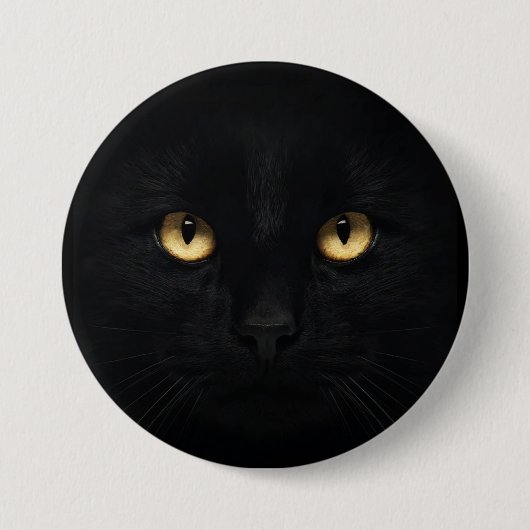 Der schwarze Katzenknopf Button (Vorderseite)