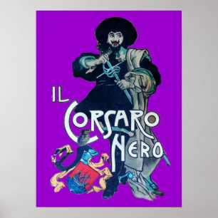 DER SCHWARZE KORSARE lila Poster