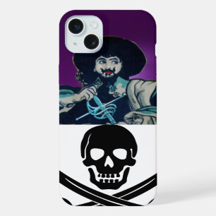 DER SCHWARZE KORSAREN-TOTENKOPF GEKREUZTES SCHWERT iPhone 15 PLUS HÜLLE