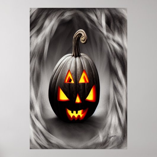 Der schwarze Kürbis | AI Art Poster (Vorne)