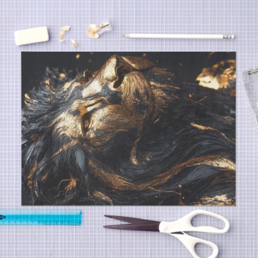 Der Schwarze Löwe King2 Seidenpapier (Handwerk)