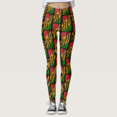Der schwarze Monat für mich - BHM zitiert US-Flagg Leggings (Vorderseite)