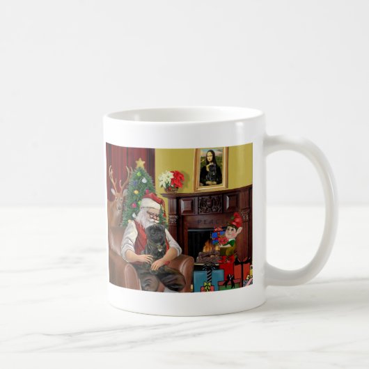 Der schwarze Mops des Weihnachtsmanns Kaffeetasse (Rechts)