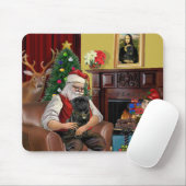 Der schwarze Mops des Weihnachtsmanns Mousepad (Mit Mouse)