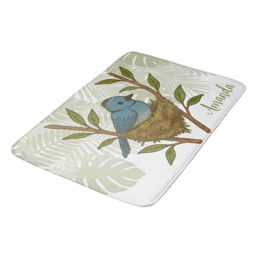 Der schwarze Neapel unter den Blätter Badematte (Schrägansicht)