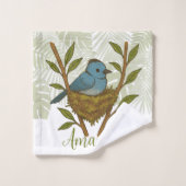 Der schwarze Neapel unter den Blätter Badhandtuch Set (Waschlappen)