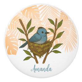 Der schwarze Neapel unter den Blätter Keramikknauf